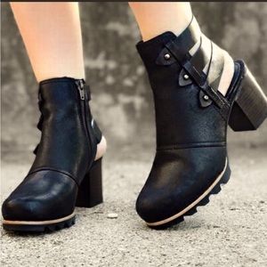 Sorel Addington strap heel booties